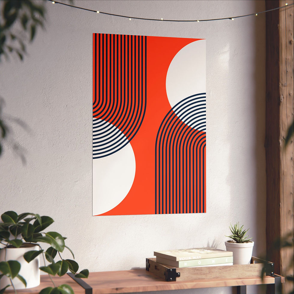 Thumbnail: Modern Geometric 25 Matte Poster - Denver Broncos - Away