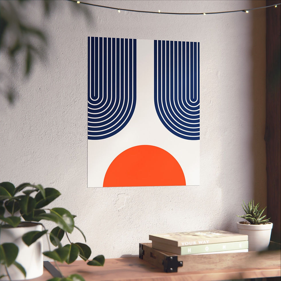 Thumbnail: Modern Geometric 11 Matte Poster - New York Mets - Home