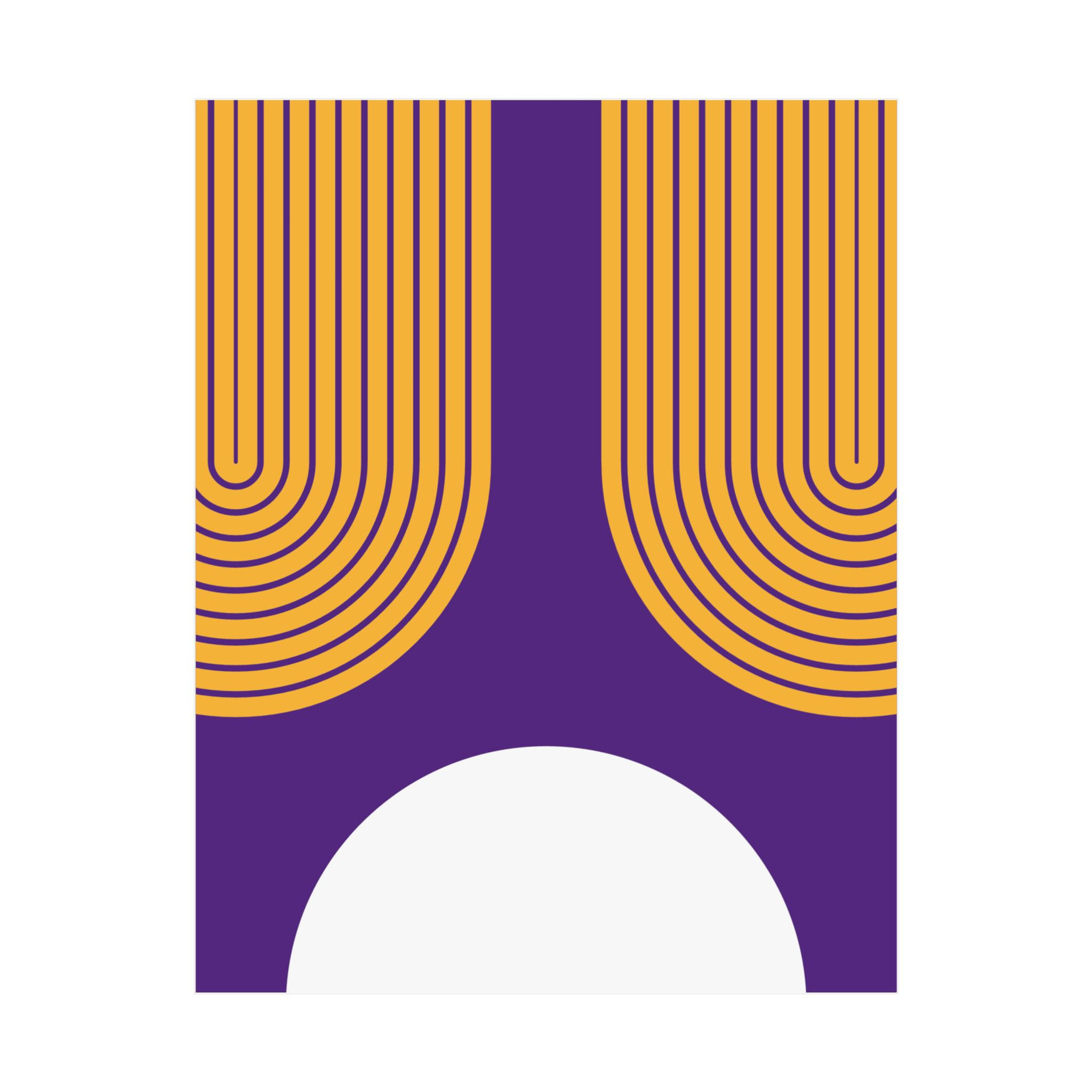 Modern Geometric 11 Matte Poster - Los Angeles Lakers - Alt