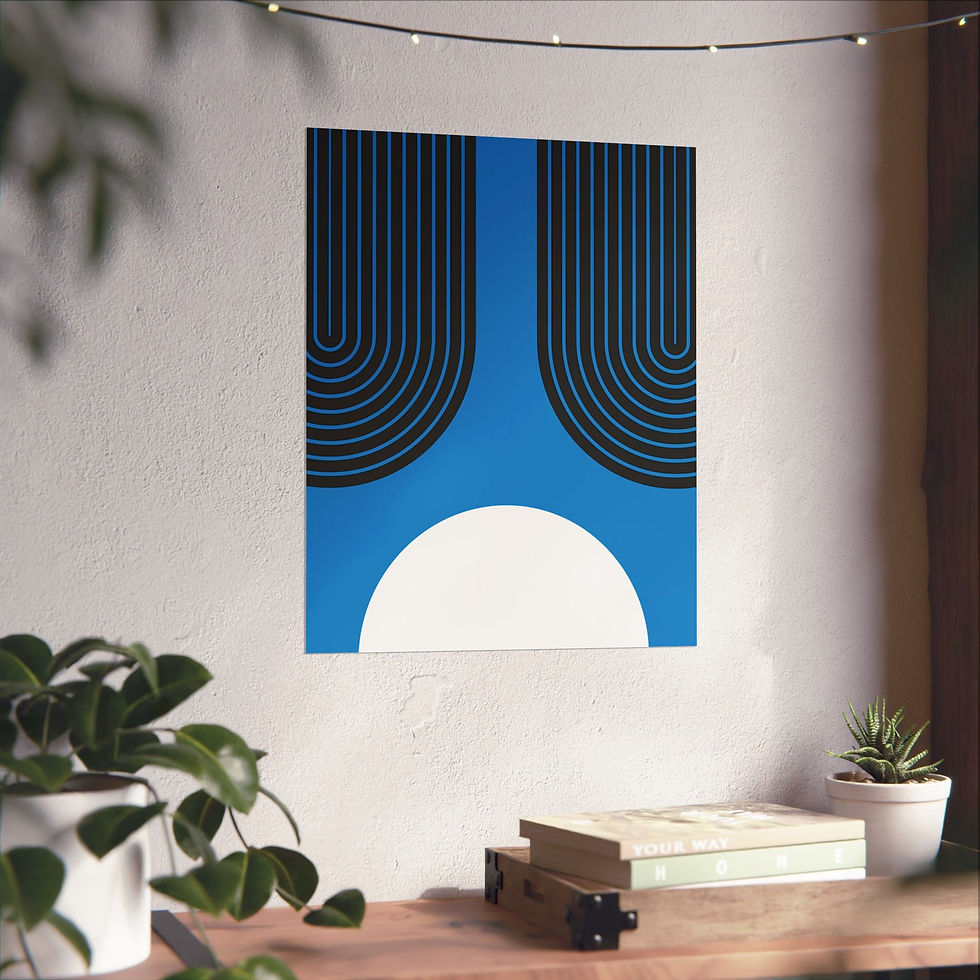 Thumbnail: Geometric 11 Matte Poster - Carolina Panthers - Alt
