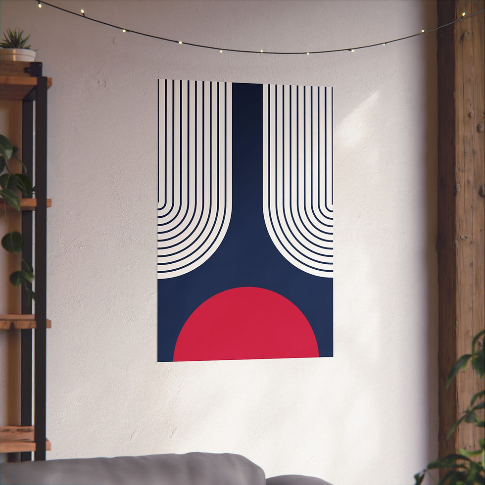 Thumbnail: Modern Geometric 11 Matte Poster - Atlanta Braves - Away