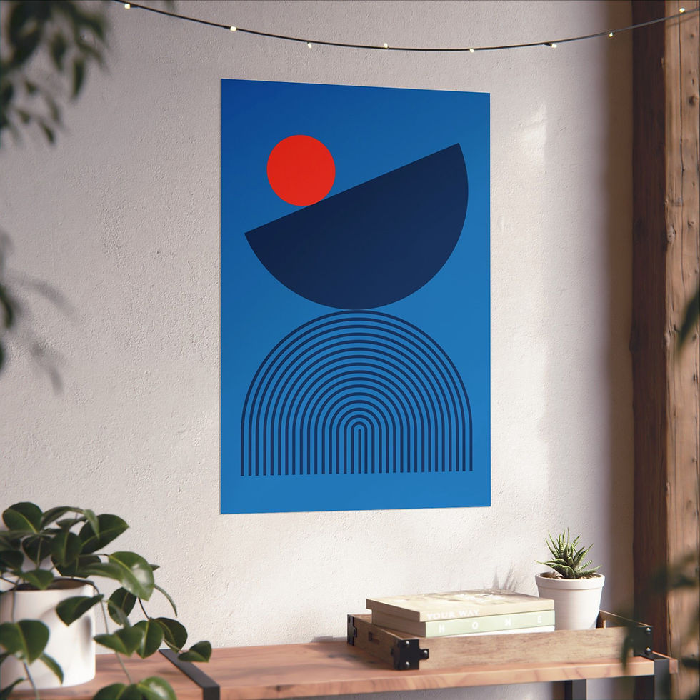 Thumbnail: Modern Geometric 26 Matte Poster - Oklahoma City Thunder - Away