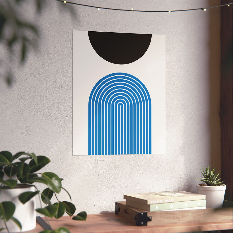 Thumbnail: Geometric 09 Matte Poster - Carolina Panthers - Home