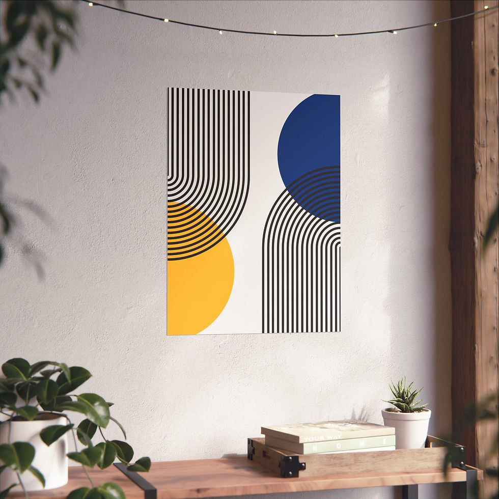 Thumbnail: Modern Geometric 25 Matte Poster - Golden State Warriors - Home