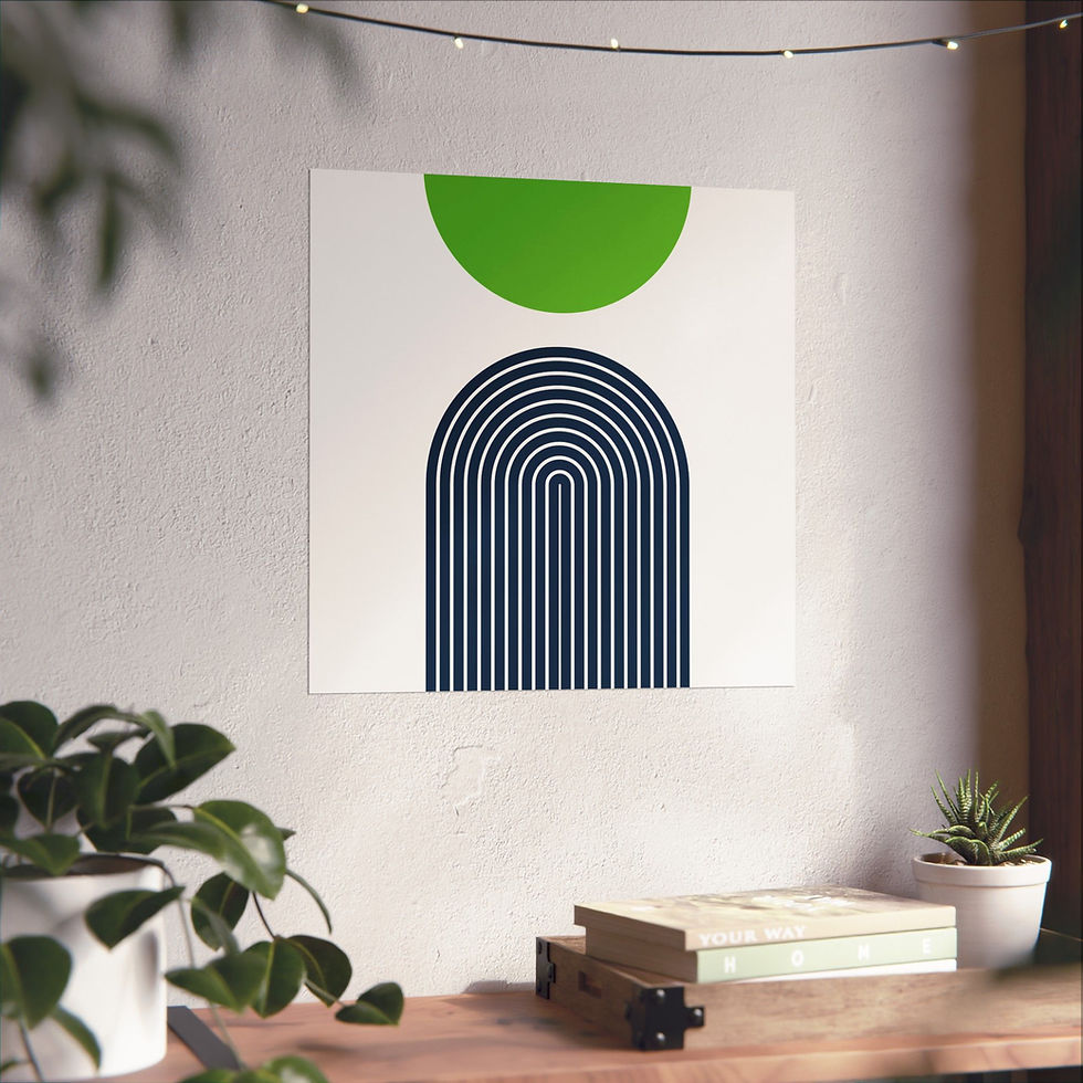 Thumbnail: Modern Geometric - 09 - Matte Poster - Seattle Seahawks - Home