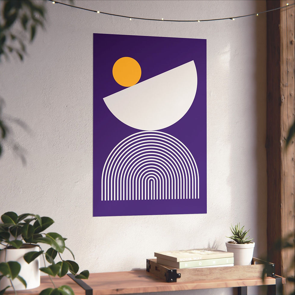 Thumbnail: Modern Geometric 26 Matte Poster - Minnesota Vikings - Away