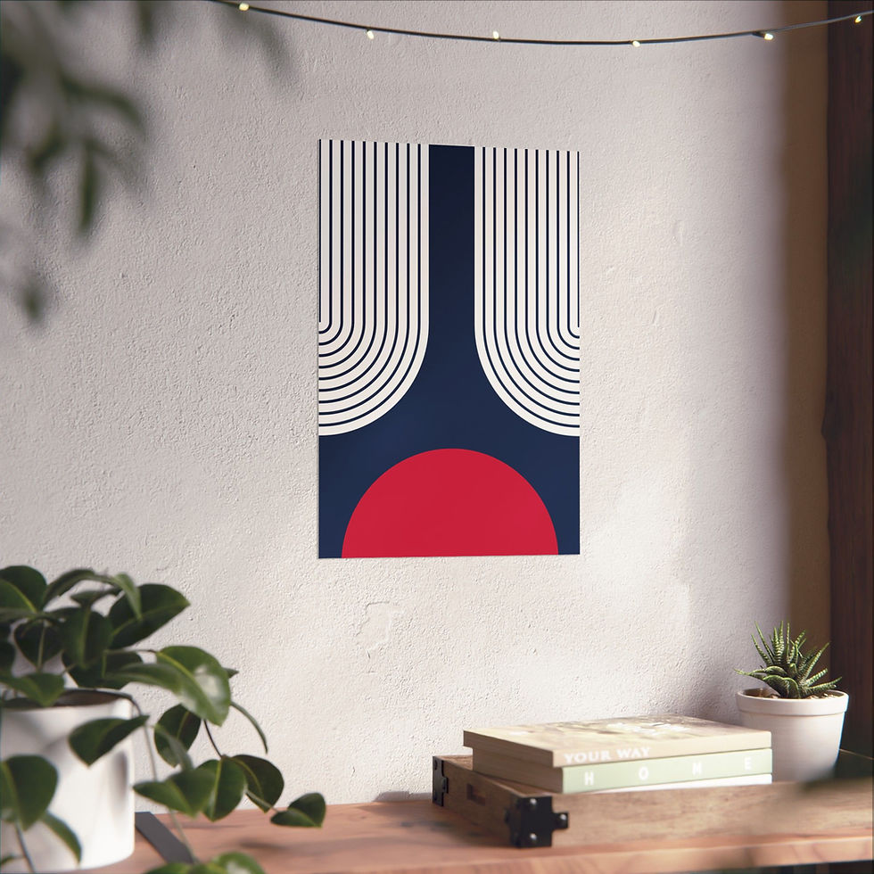 Thumbnail: Modern Geometric 11 Matte Poster - Atlanta Braves - Away