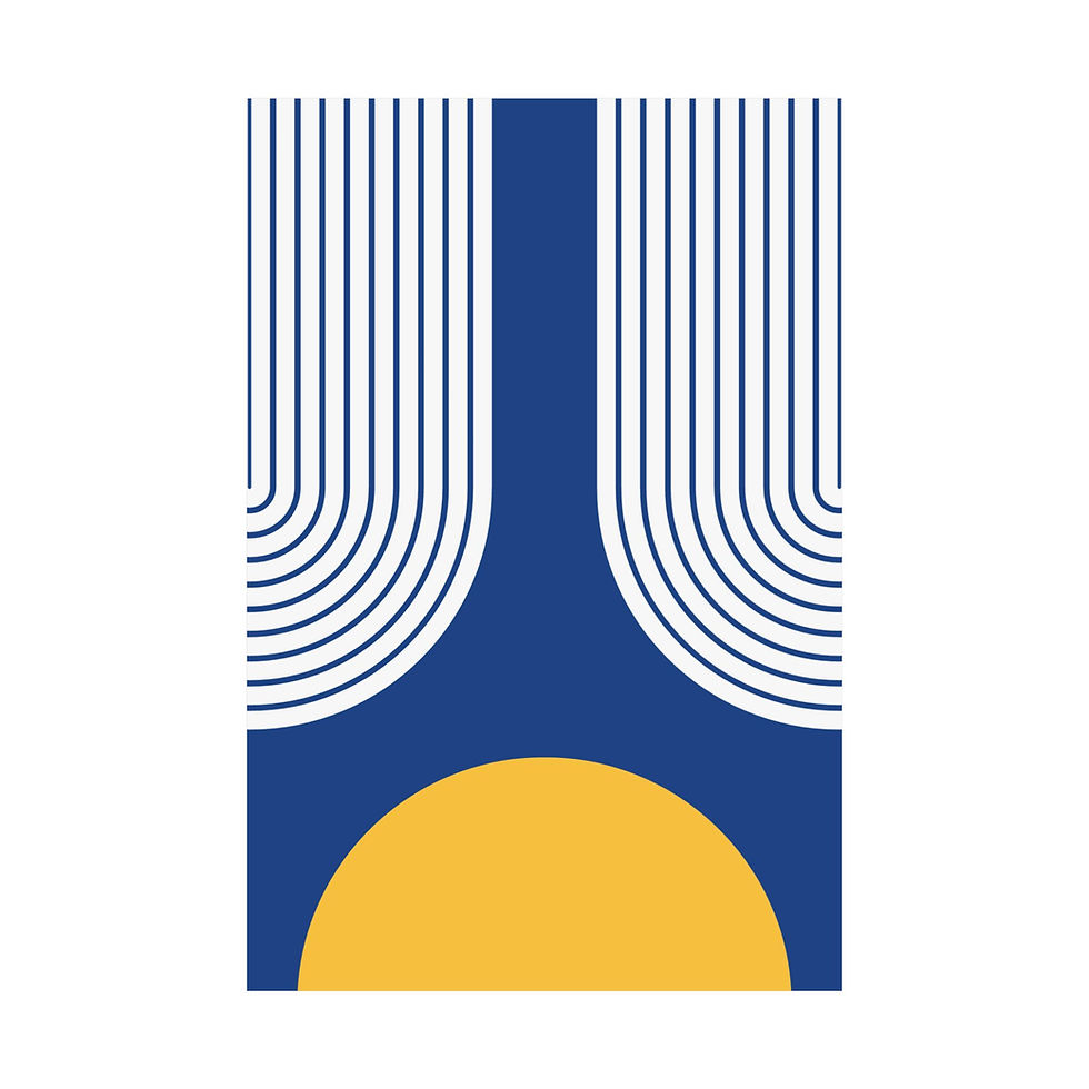 Thumbnail: Modern Geometric 11 Matte Poster - Golden State Warriors - Away
