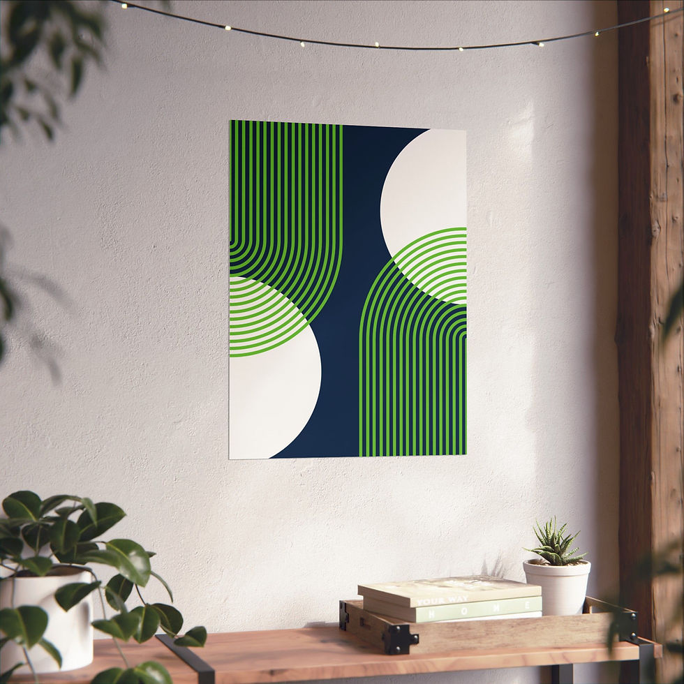 Thumbnail: Modern Geometric - 25 - Matte Poster - Seattle Seahawks - Away