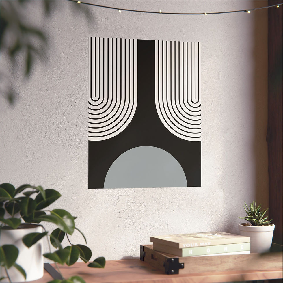 Thumbnail: Modern Geometric 11 Matte Poster - Las Vegas Raiders - Away