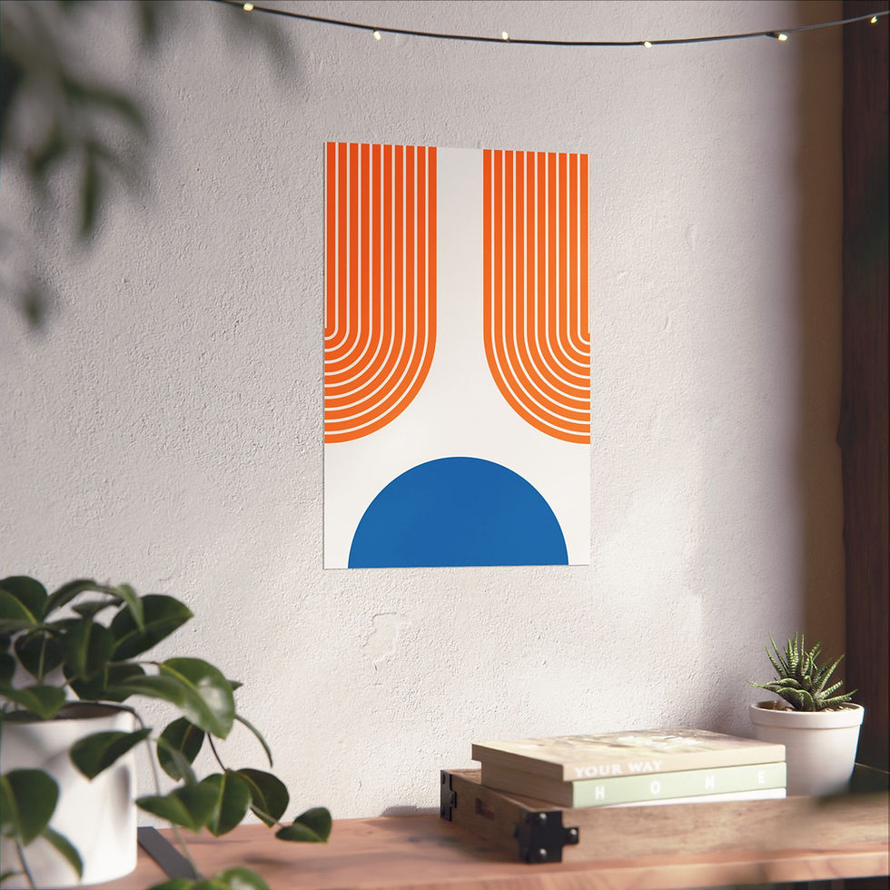 Thumbnail: Modern Geometric 11 Matte Poster - New York Knicks - Home