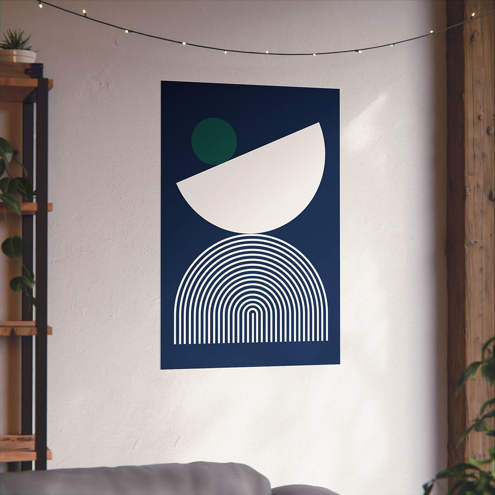 Thumbnail: Modern Geometric 26 Matte Poster - Seattle Mariners - Away