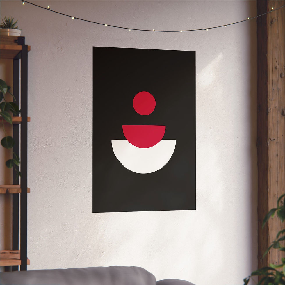 Thumbnail: Modern Geometric 28 Matte Poster - Houston Rockets - Alt