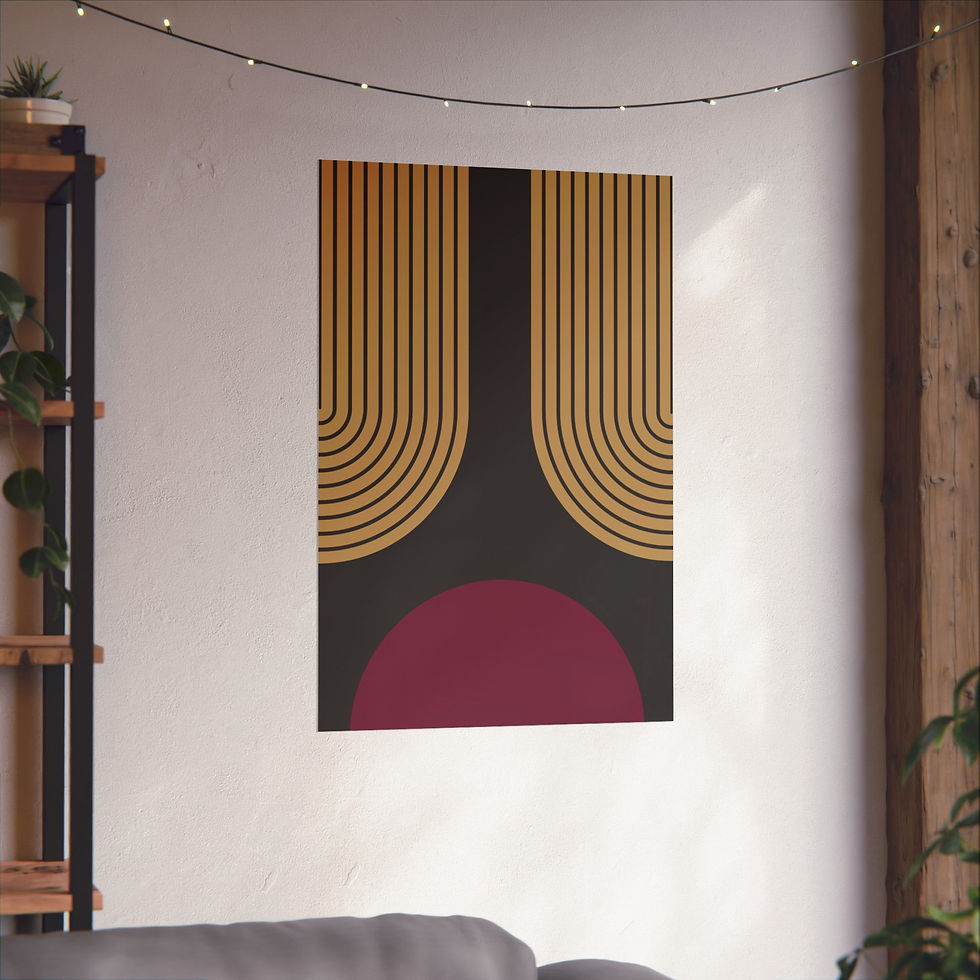 Thumbnail: Modern Geometric 11 Matte Poster - Cleveland Cavilers - Alt
