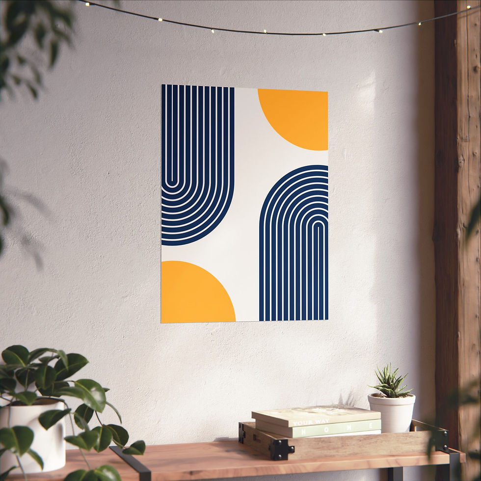 Thumbnail: Modern Geometric 10 Matte Poster - Indiana Pacers - Home