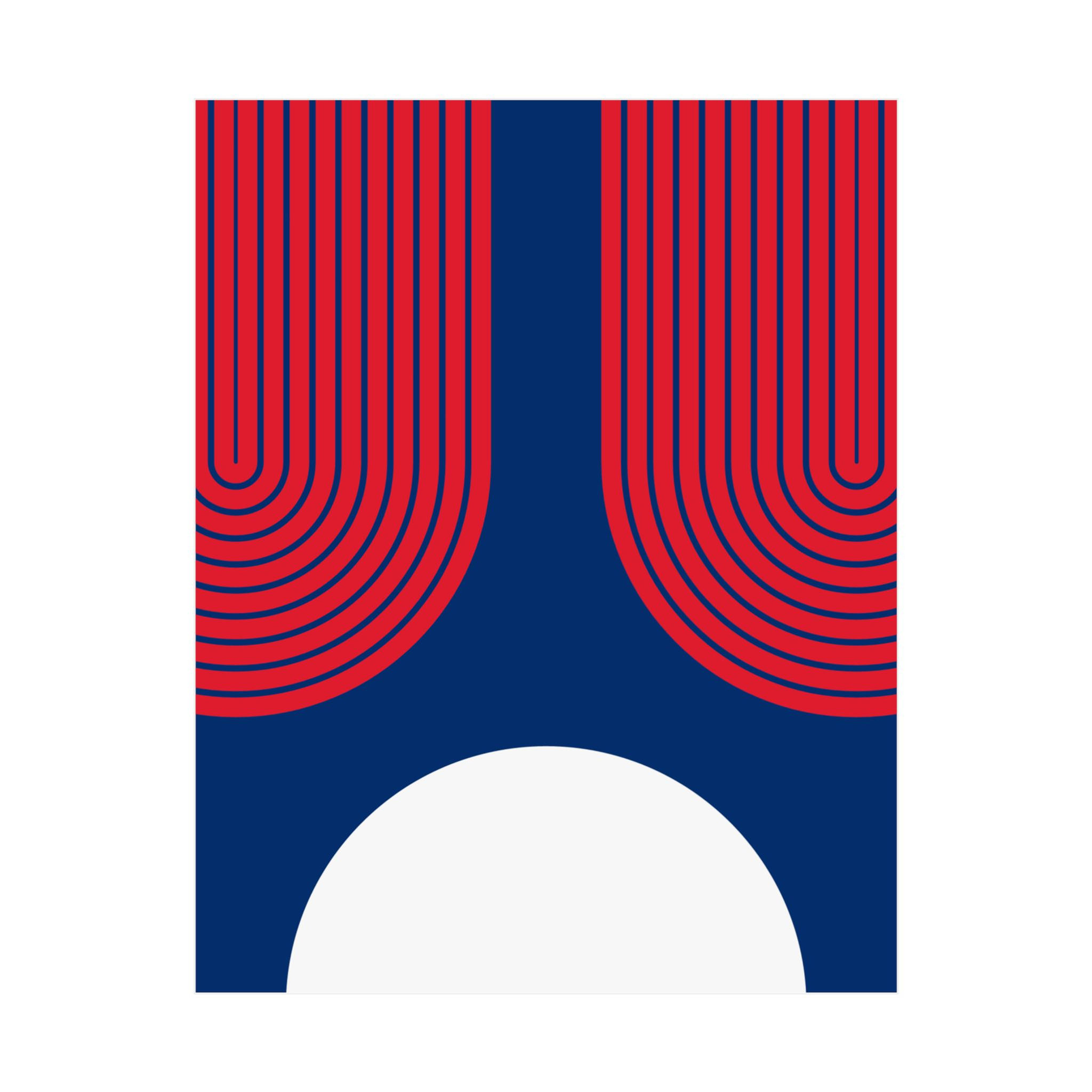 Modern Geometric 11 Matte Poster - Philadelphia Phillies - Alt