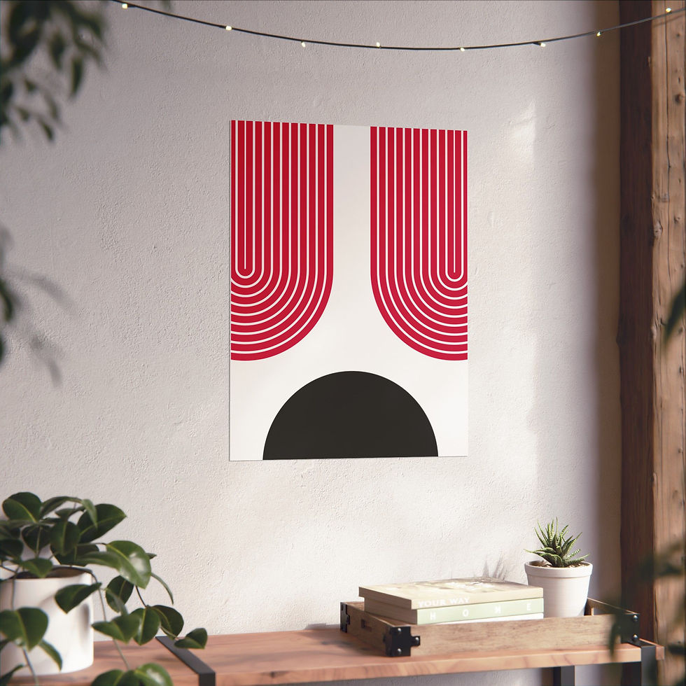 Thumbnail: Geometric 11 Matte Poster -Toronto Raptors - Home