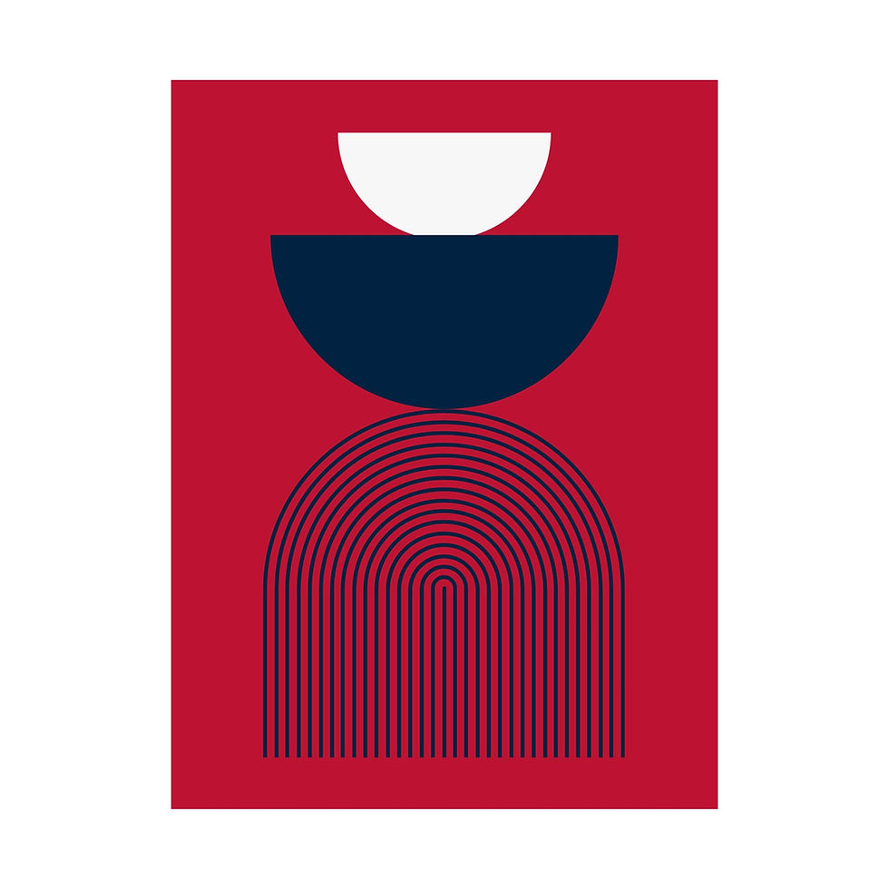 Thumbnail: Modern Geometric 24 Matte Poster - New England Patriots - Alt