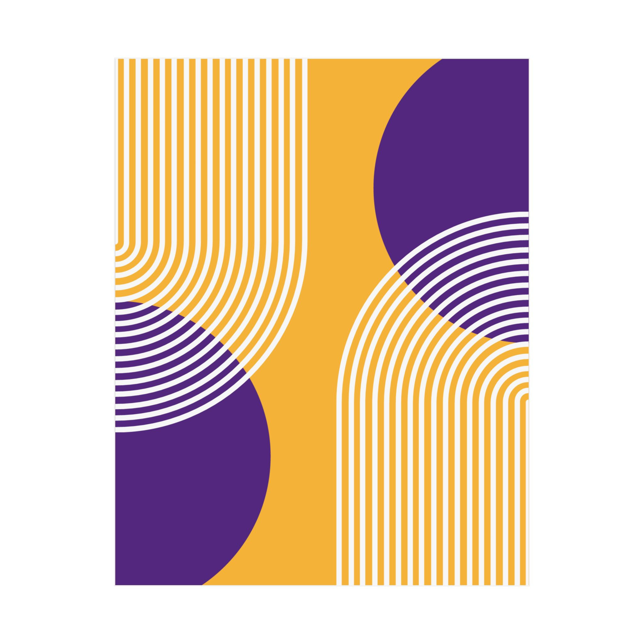 Modern Geometric 25 Matte Poster - Los Angeles Lakers - Away