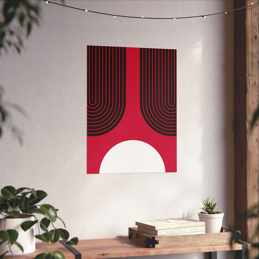 Thumbnail: Geometric 11 Matte Poster -Toronto Raptors - Away
