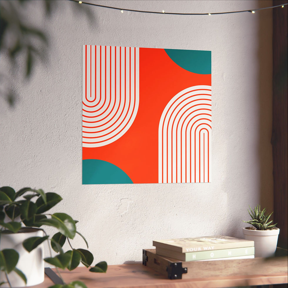 Thumbnail: Modern Geometric 10 Matte Poster - Miami Dolphins - Alt