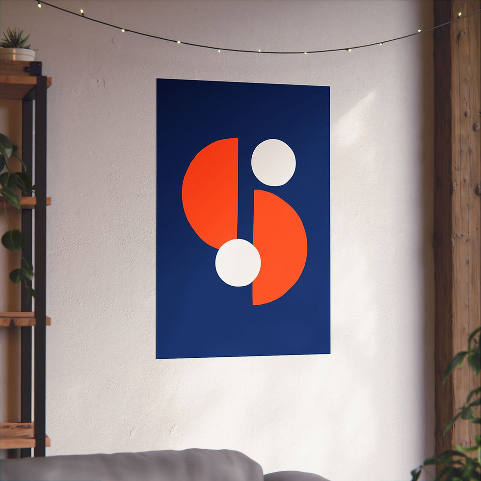 Thumbnail: Modern Geometric 29 Matte Poster - New York Mets - Away