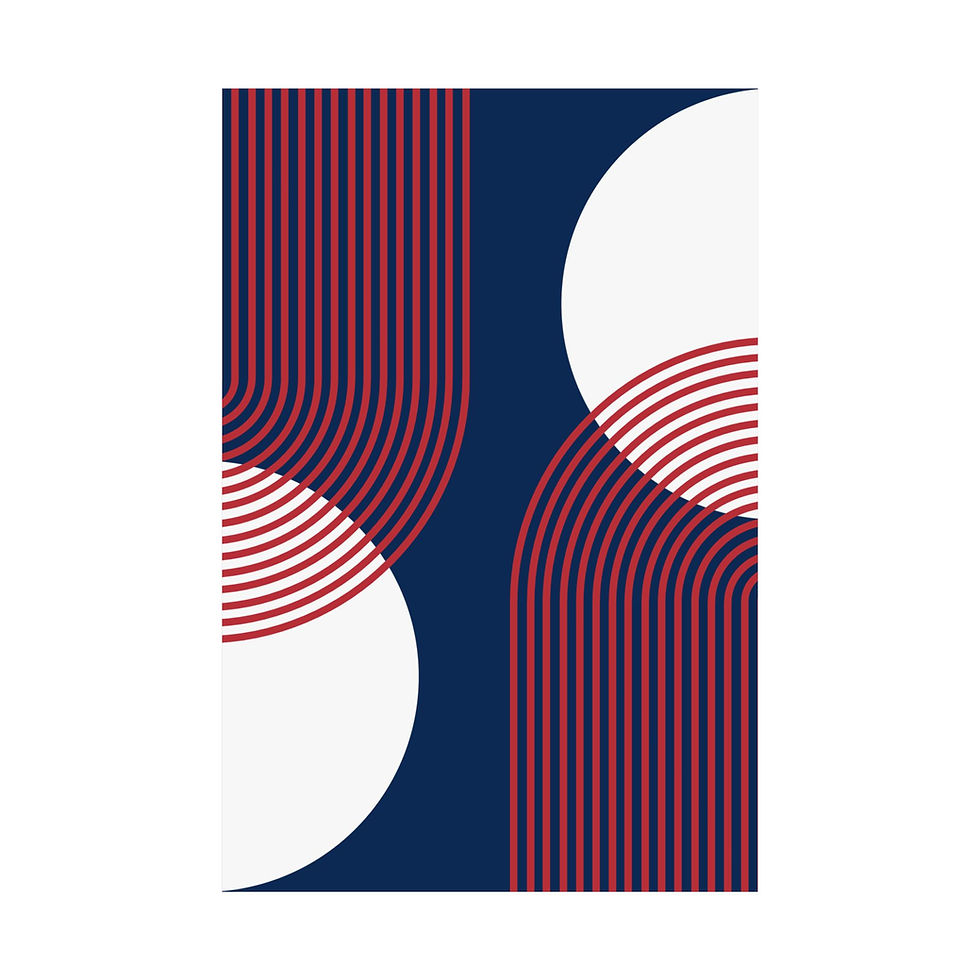 Thumbnail: Modern Geometric 25 Matte Poster - Boston Red Sox - Alt