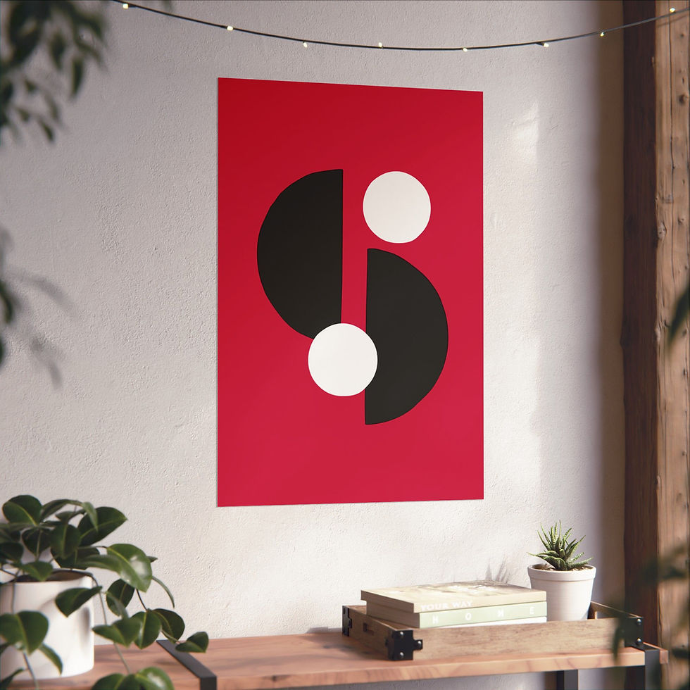 Thumbnail: Modern Geometric 29 Matte Poster - Chicago Bulls - Away