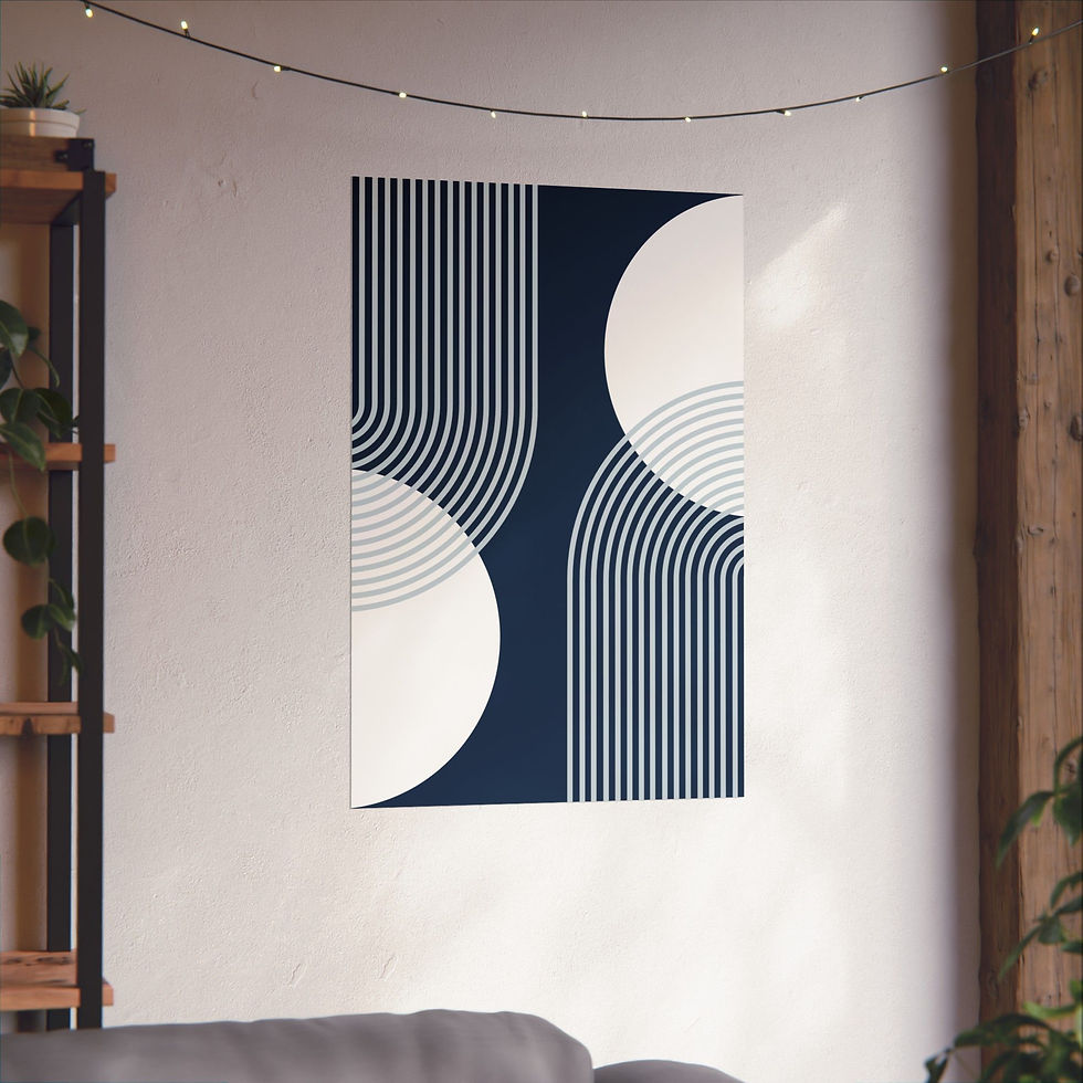 Thumbnail: Modern Geometric 25 Matte Poster - New York Yankees - Away