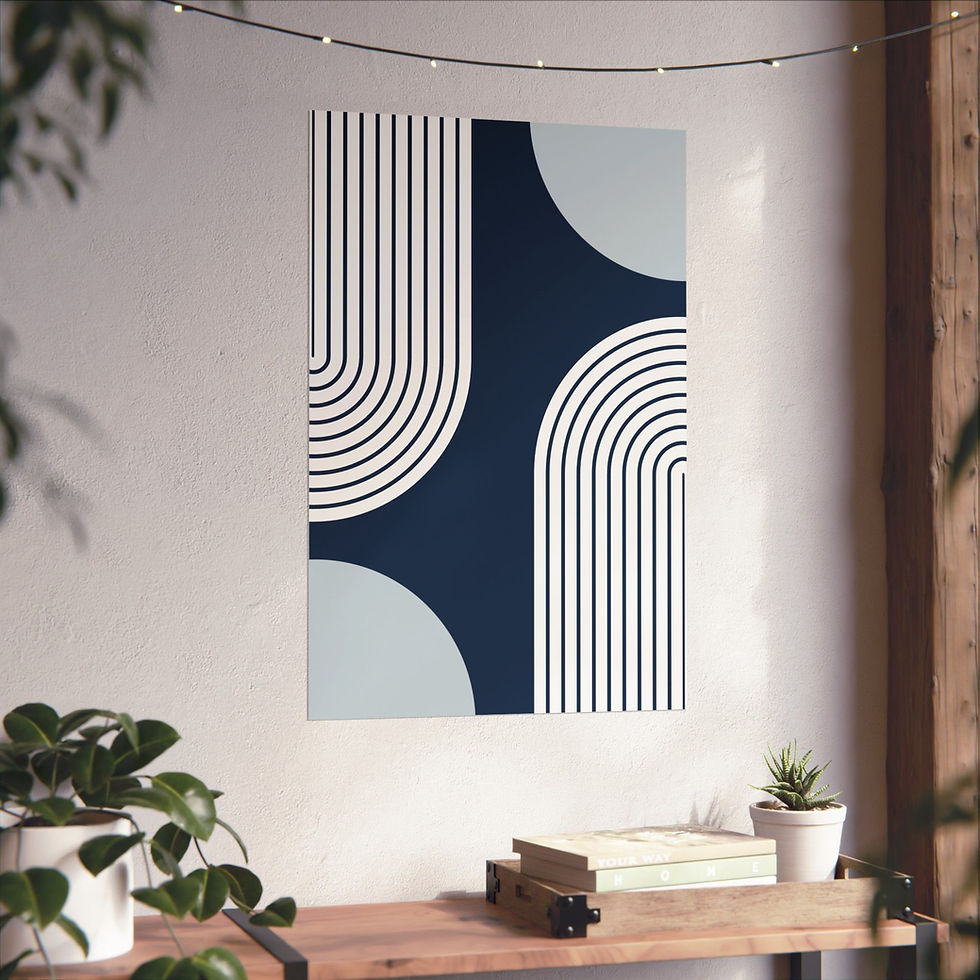 Thumbnail: Modern Geometric 10 Matte Poster - New York Yankees - Away
