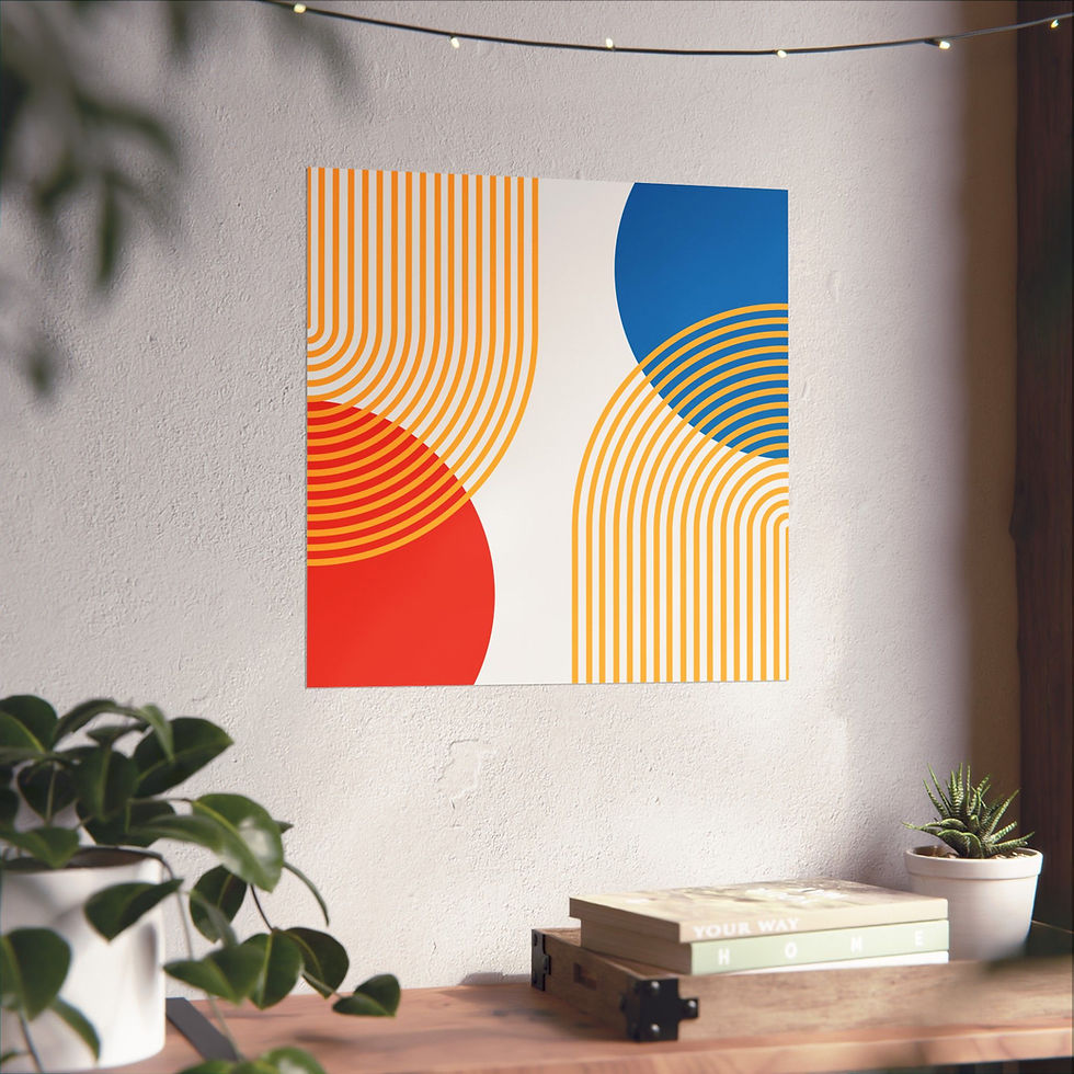 Thumbnail: Modern Geometric 25 Matte Poster - Oklahoma City Thunder - Home