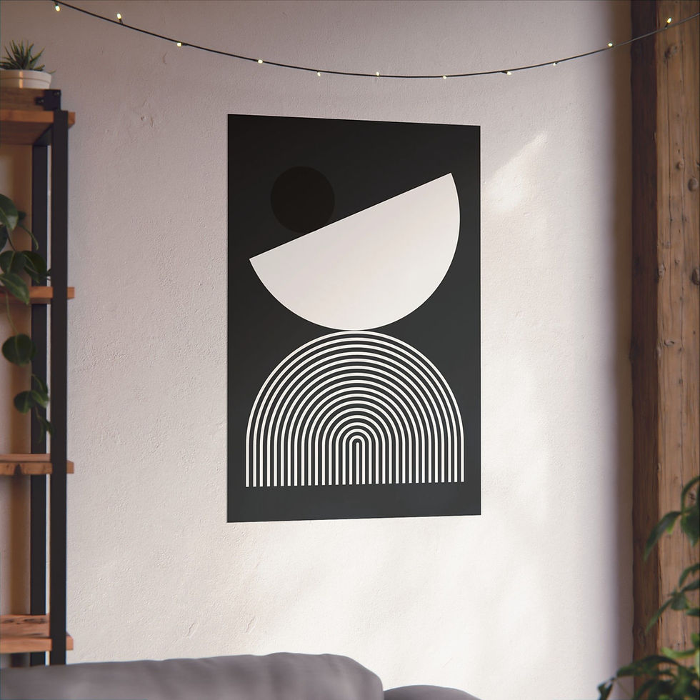 Thumbnail: Modern Geometric 26 Matte Poster - Brooklyn Nets - Away