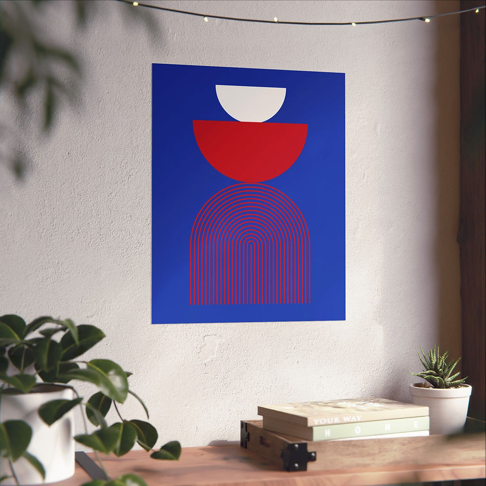 Thumbnail: Geometric 24 Matte Poster - Detroit Pistons - Away
