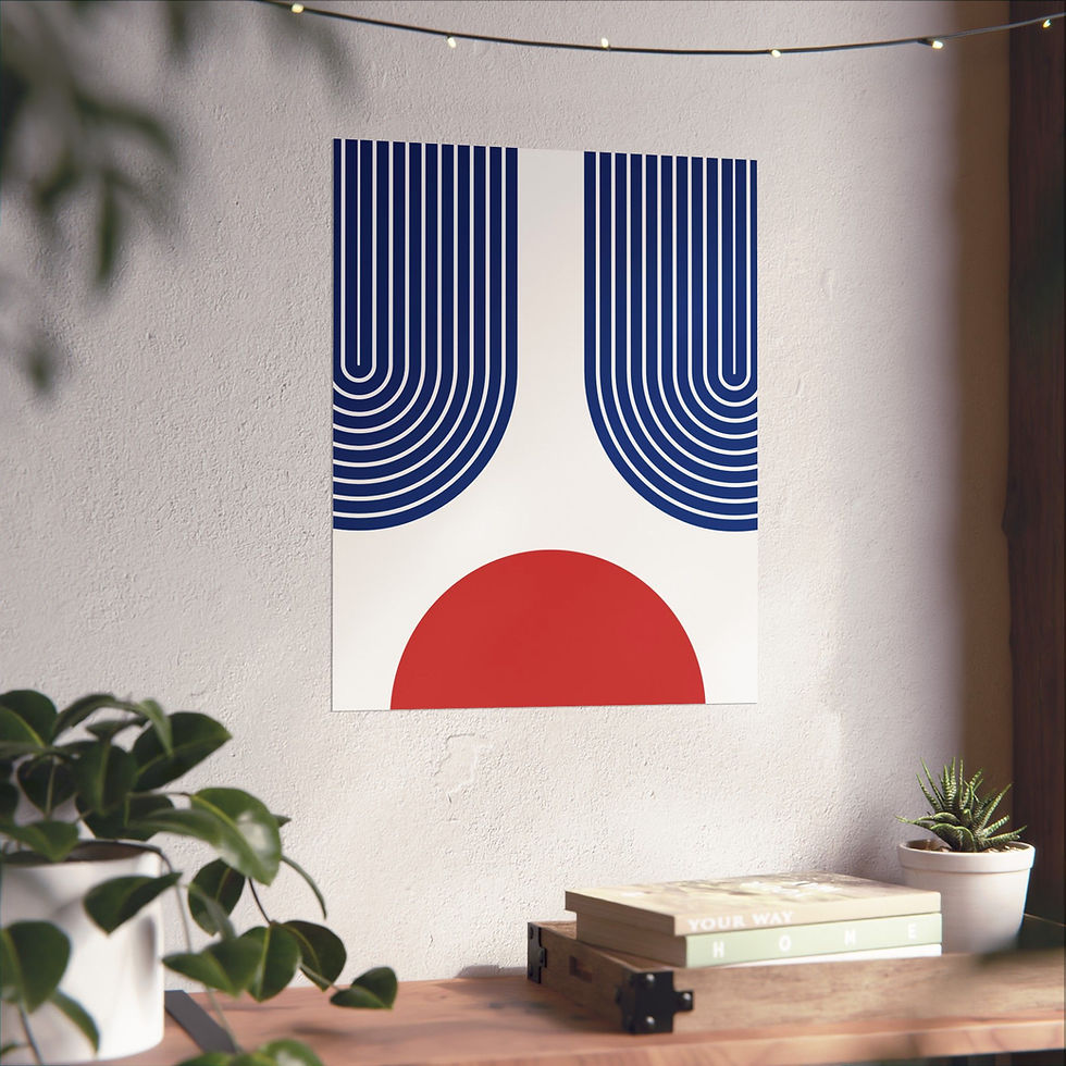 Thumbnail: Modern Geometric 11 Matte Poster - Chicago Cubs - Home