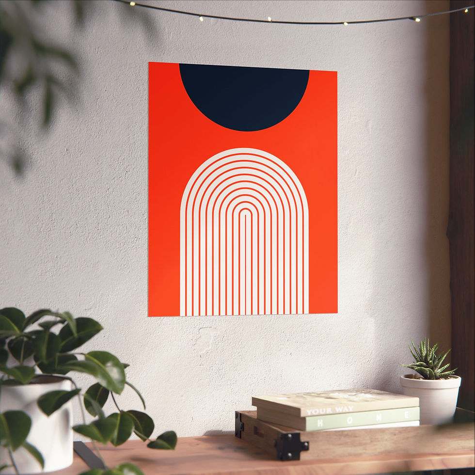 Thumbnail: Modern Geometric 09 Matte Poster - Denver Broncos - Away