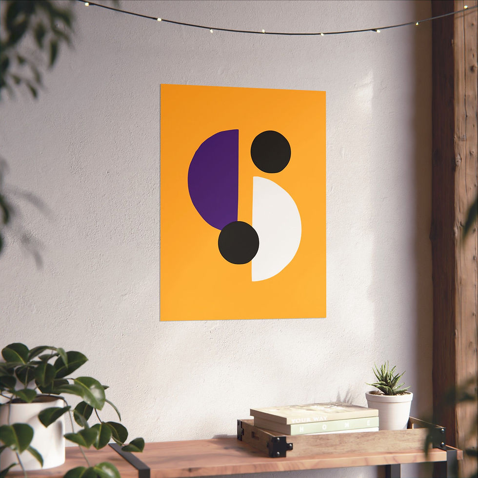 Thumbnail: Modern Geometric 29 Matte Poster - Los Angeles Lakers - Away