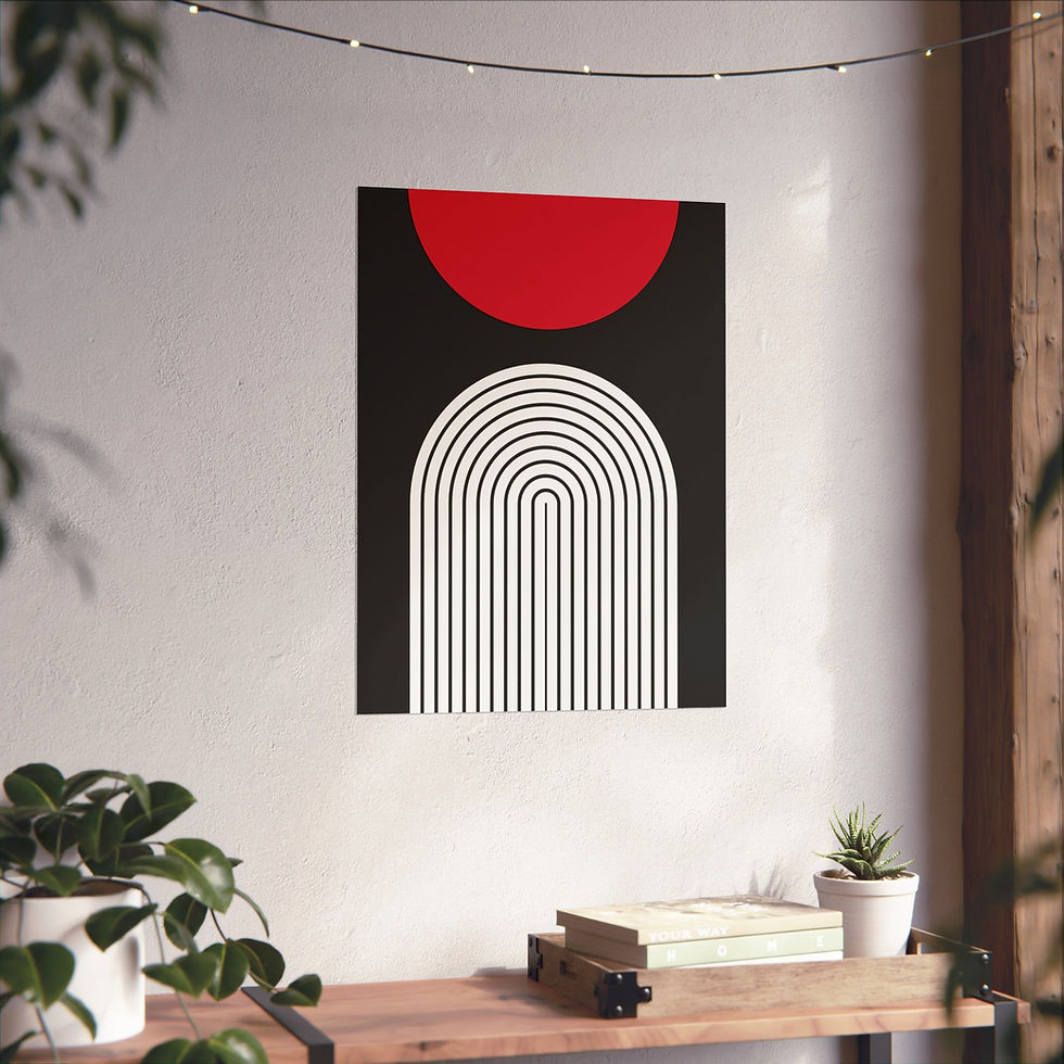 Thumbnail: Geometric 09 Matte Poster - Portland Trailblazers - Away