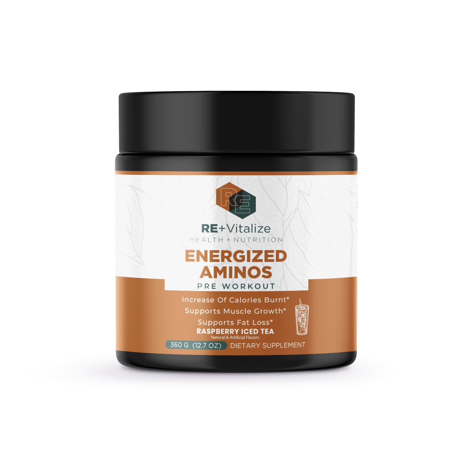 Energized Aminos — Raspberry Iced Tea bottle by REVITALIZE
