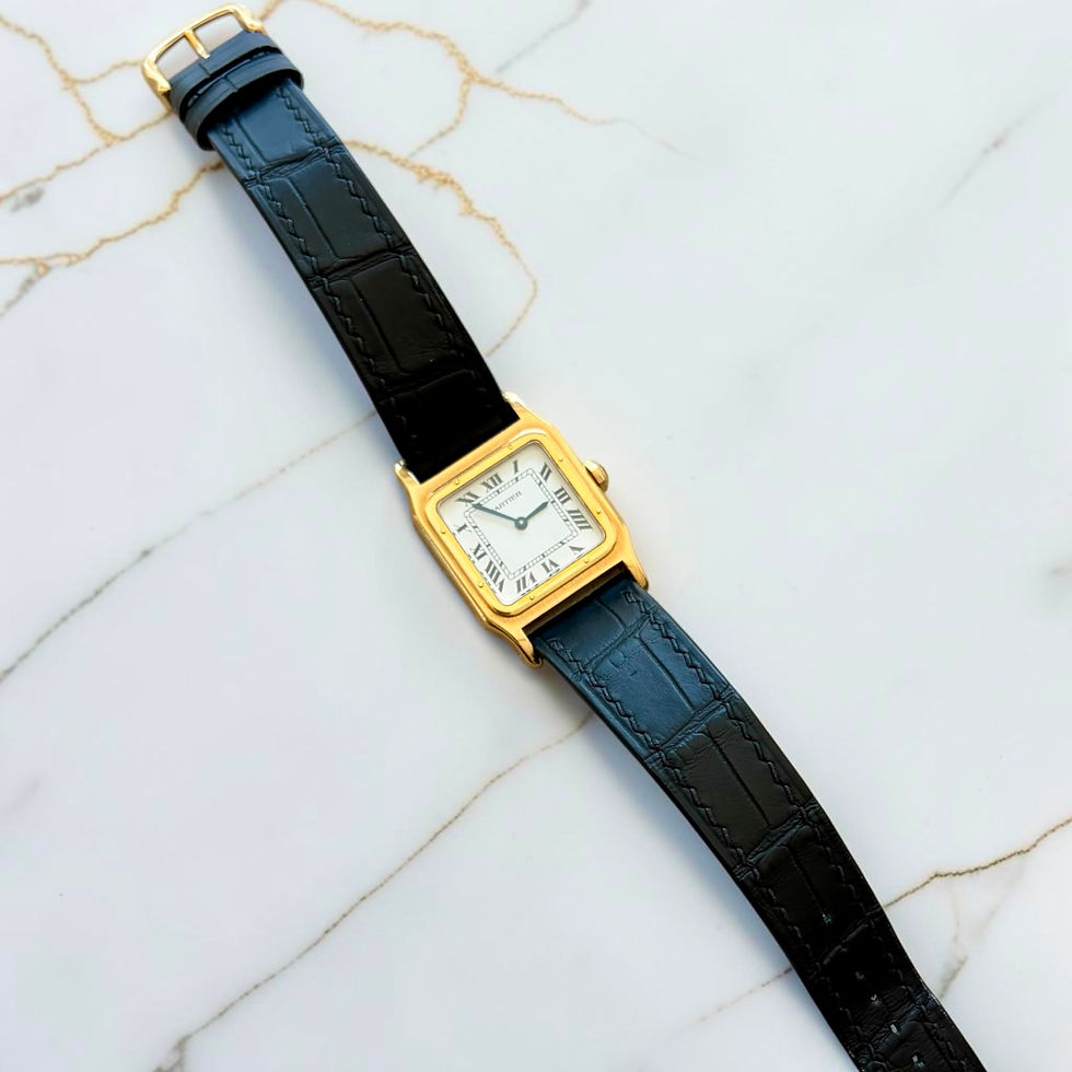 Vintage Cartier Santos Dumont Reference 78097 on leather strap.