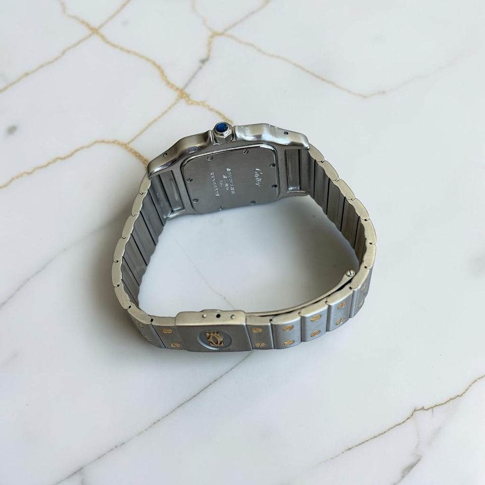 Thumbnail: Back of a Vintage Cartier Santos Galbee Reference 2823 watch bracelet