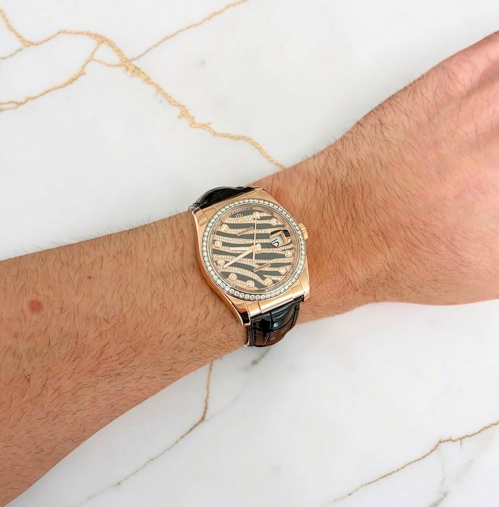 Thumbnail: Ultra Rare Off Catalog Rolex Datejust 36 Zebra Dial Reference 116185