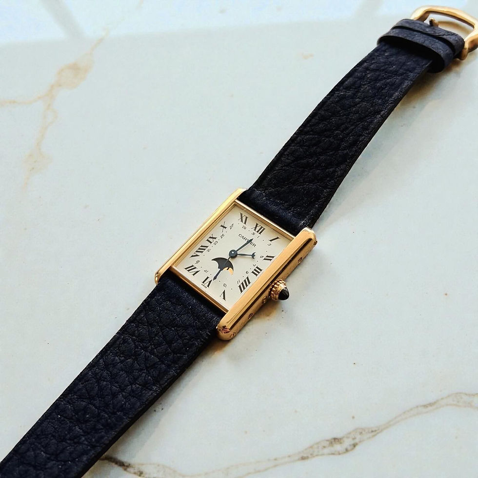 A Rare Vintage Cartier Tank Louis Reference 819001 Called Phase De Lune - Exceptionally Rare As It Features A Moonphase On A Tank Model