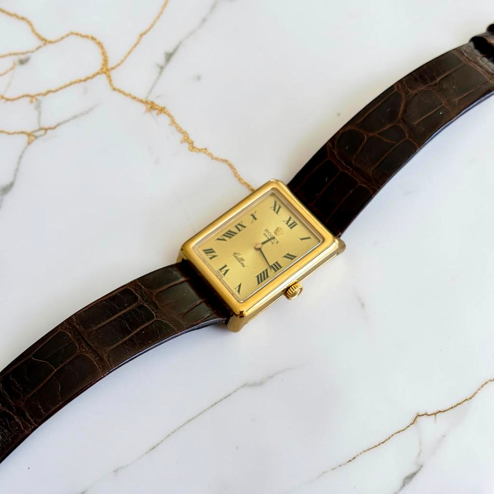 Thumbnail: Vintage Rolex Cellini 4105 with champagne dial on leather strap