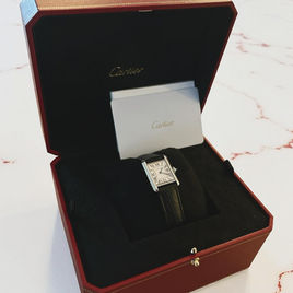 Cartier Tank Must De - WSTA0042 - Silver Roman Dial, Leather Bracelet, Stainless Steel. Complete Set.