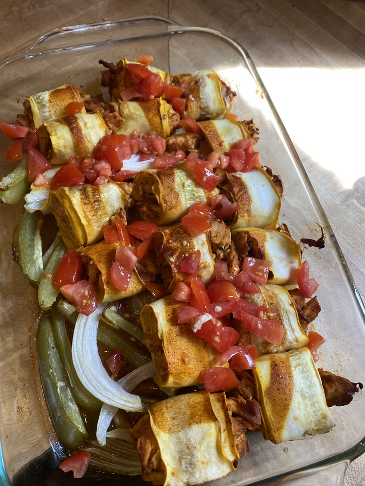 Chicken Enchilada Zucchini Roll Ups