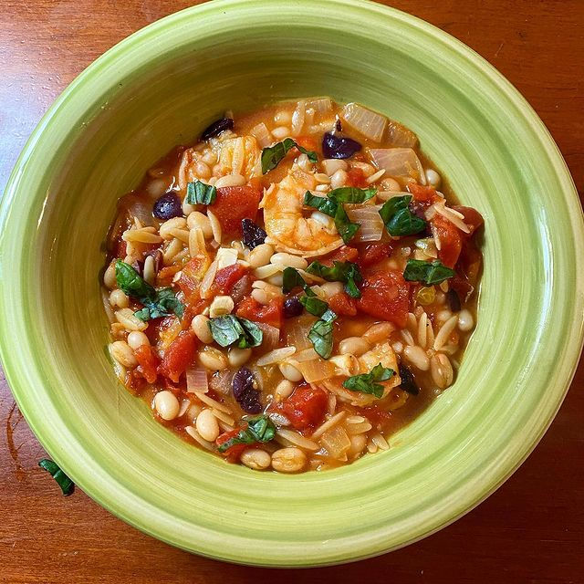 Tomato White Bean Soup with Shrimp