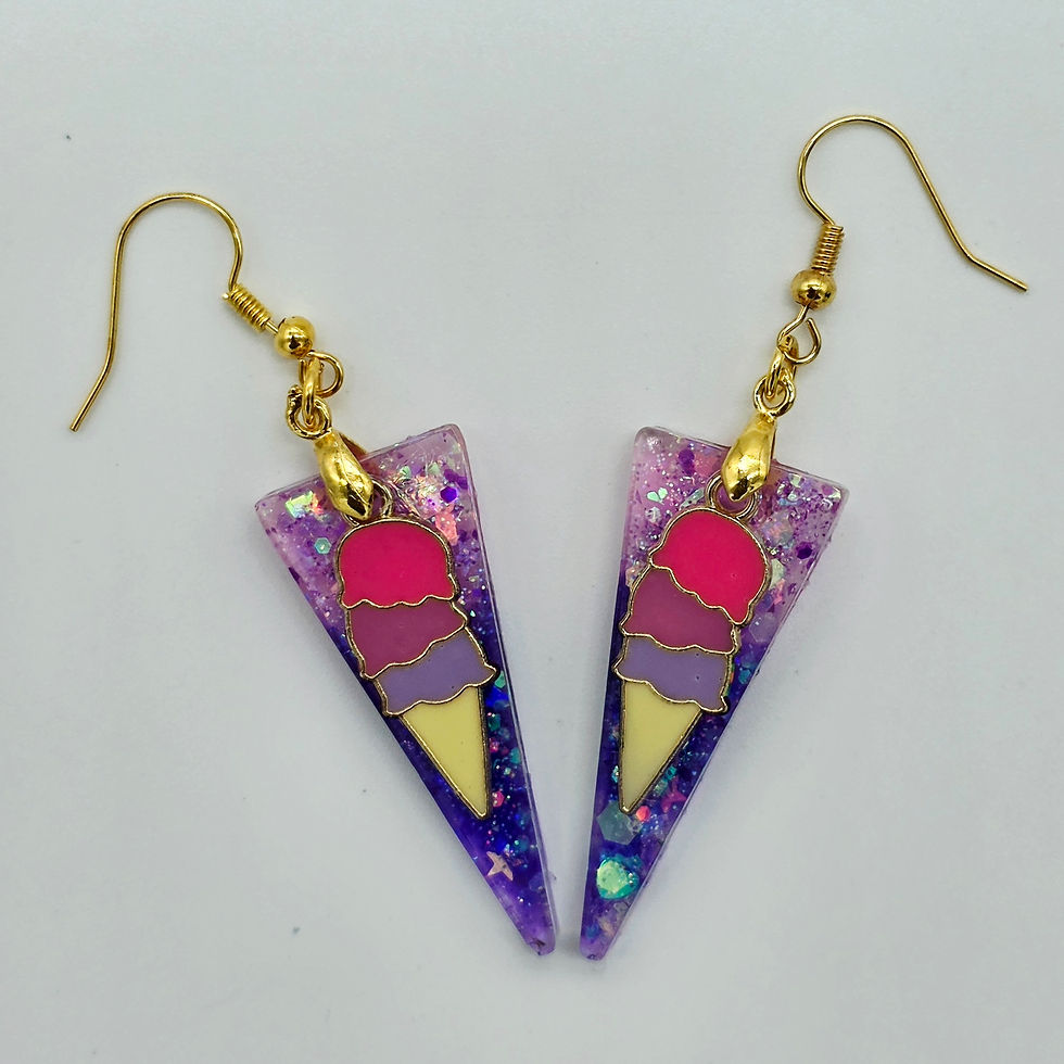 Thumbnail: Resin earrings - Colorful Ice Cream Cones