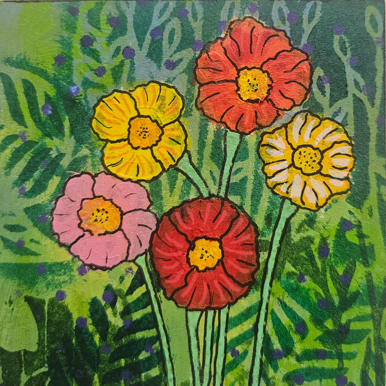 Mixed Media "Poppies 5"