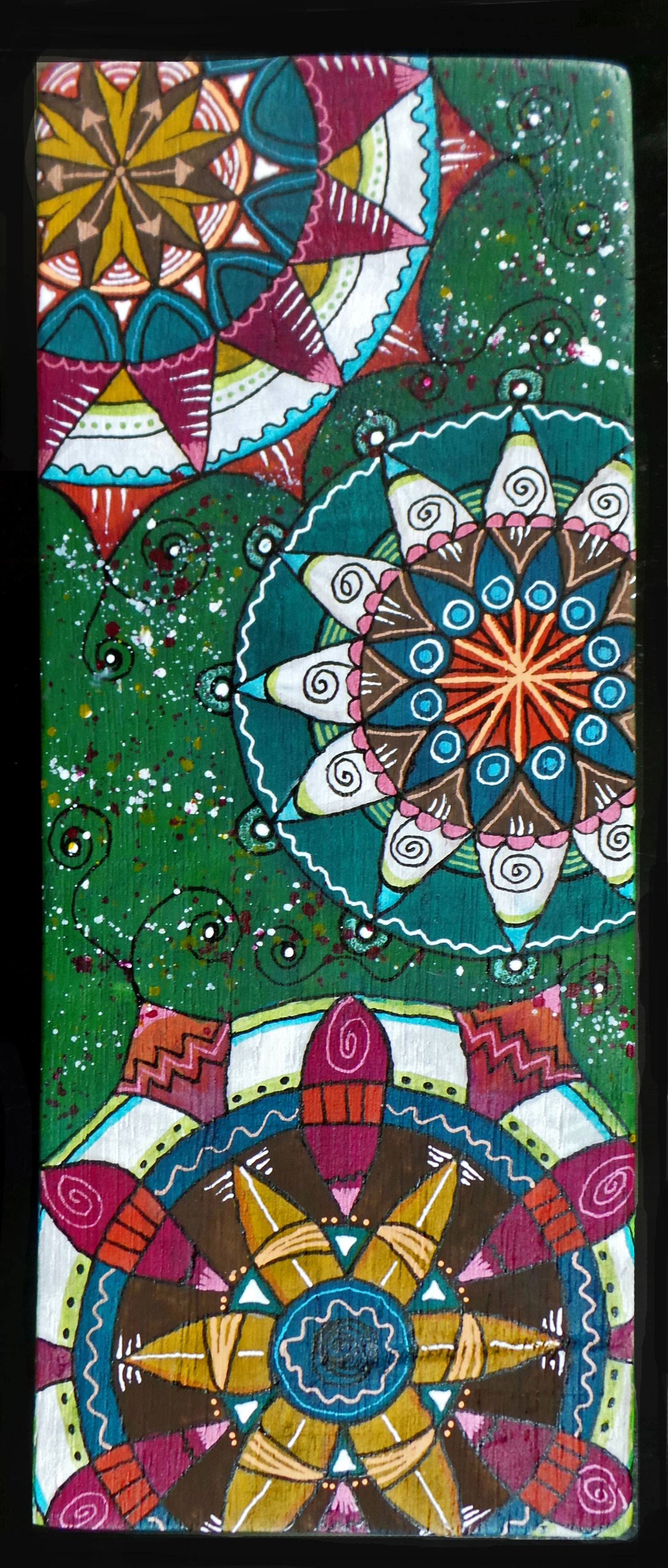 Original Mixed Media Art, "Pinwheels" on repurposed pallet wood