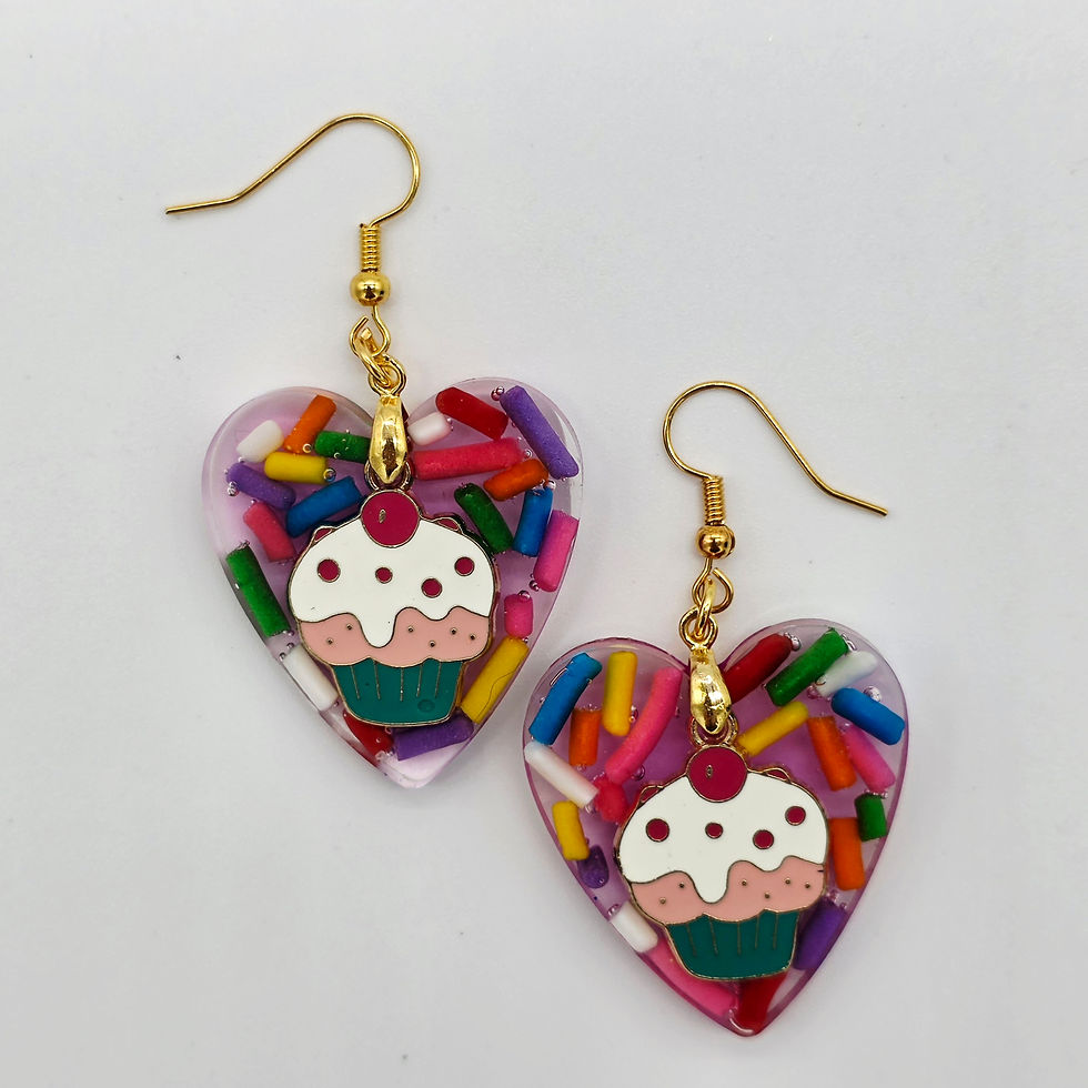 Thumbnail: Resin earrings - Cupcakes with Sprinkles